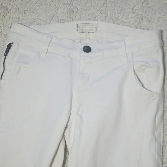 Current/Elliott white zippered ankle cropped skinny jeans sz 27 - Picture 3 of 8